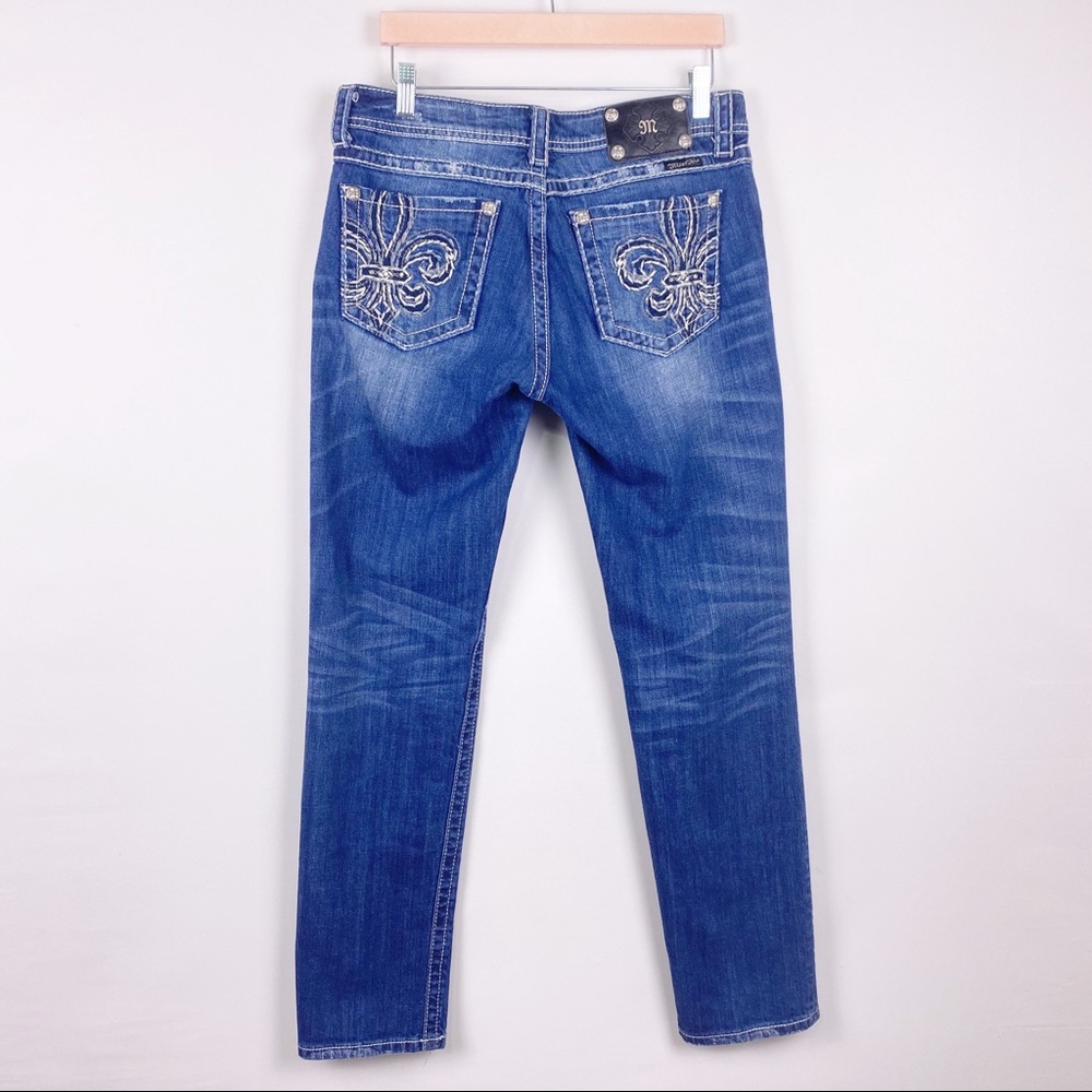Miss Me Skinny Stretch Fleur de Lis Jeans JP518153
